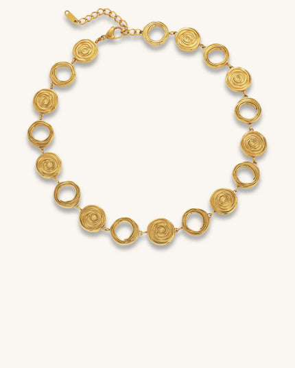 Luxe Canvas - Versace-style Inspired Coin Medallion Necklace In Solid Stainless Steel With 18K Gold-Plate