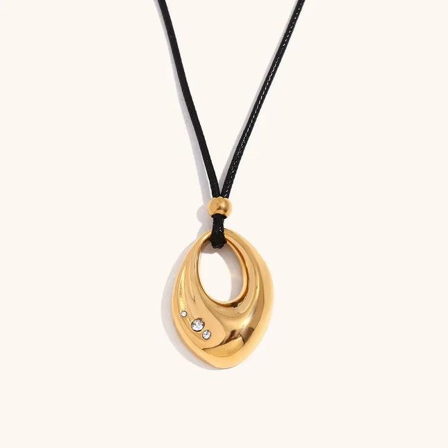 CELESTIAL ARC PENDANT - NECKLACE In Solid Non-Tarnish Stainless Steel With 18K Gold-Plate