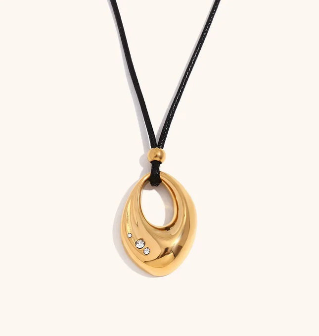 CELESTIAL ARC PENDANT - NECKLACE In Solid Non-Tarnish Stainless Steel With 18K Gold-Plate