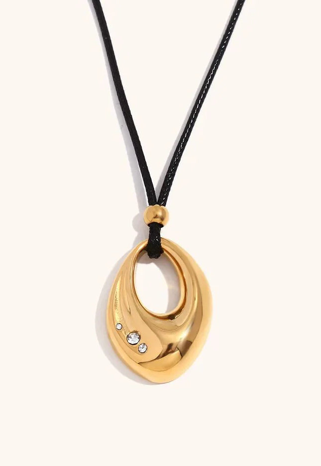 CELESTIAL ARC PENDANT - NECKLACE In Solid Non-Tarnish Stainless Steel With 18K Gold-Plate