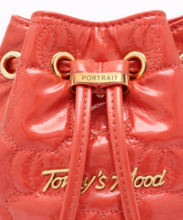Gemini said The P|M Aura Quilted Bucket - Coral Patent Today's Mood Edition