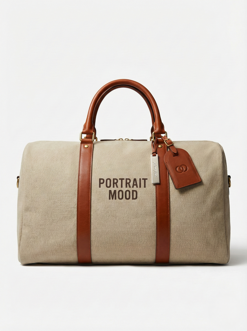 The P|M Grand Tour Canvas Weekender - Sand & Cognac Edition