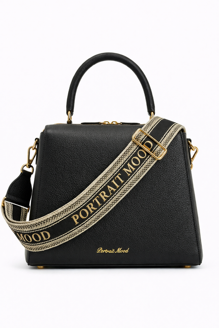 The P M Ascendant Top Handle Satchel Obsidian Edition
