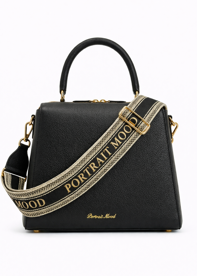 The P M Ascendant Top Handle Satchel Obsidian Edition