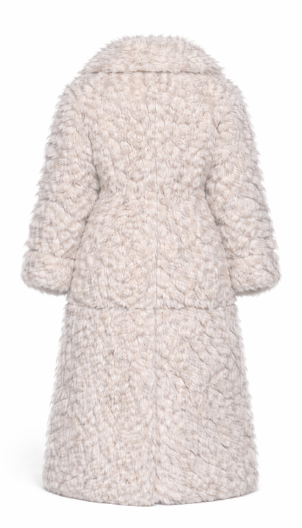 The P|M POLAR Oversized Eco-Fur Coat - Bone Edition