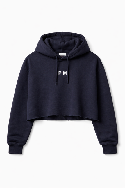 The P|M House Cropped Hoodie - Navy Edition