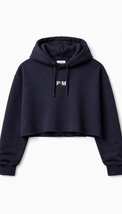The P|M House Cropped Hoodie - Navy Edition