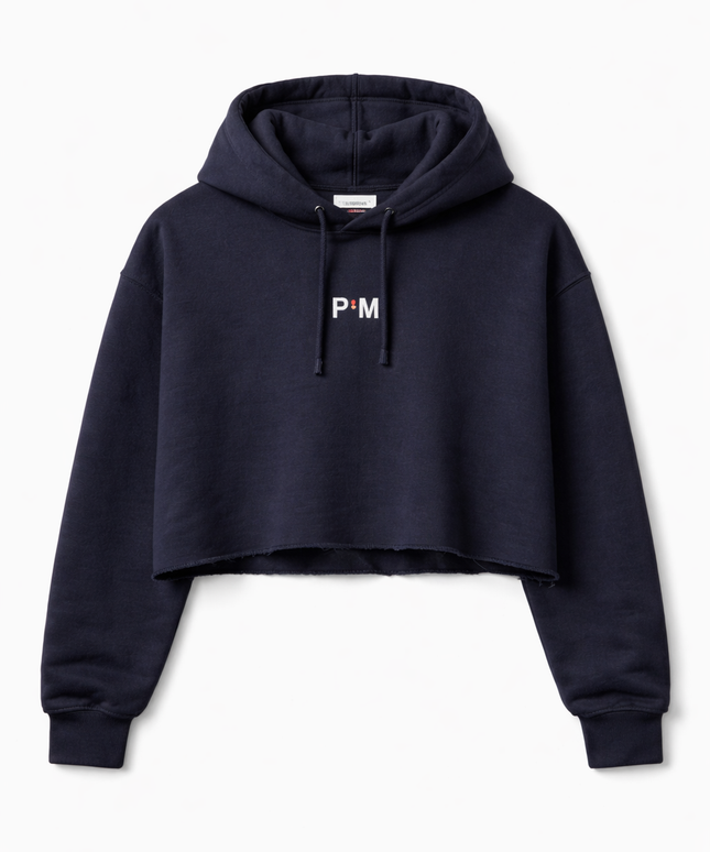 The P|M House Cropped Hoodie - Navy Edition