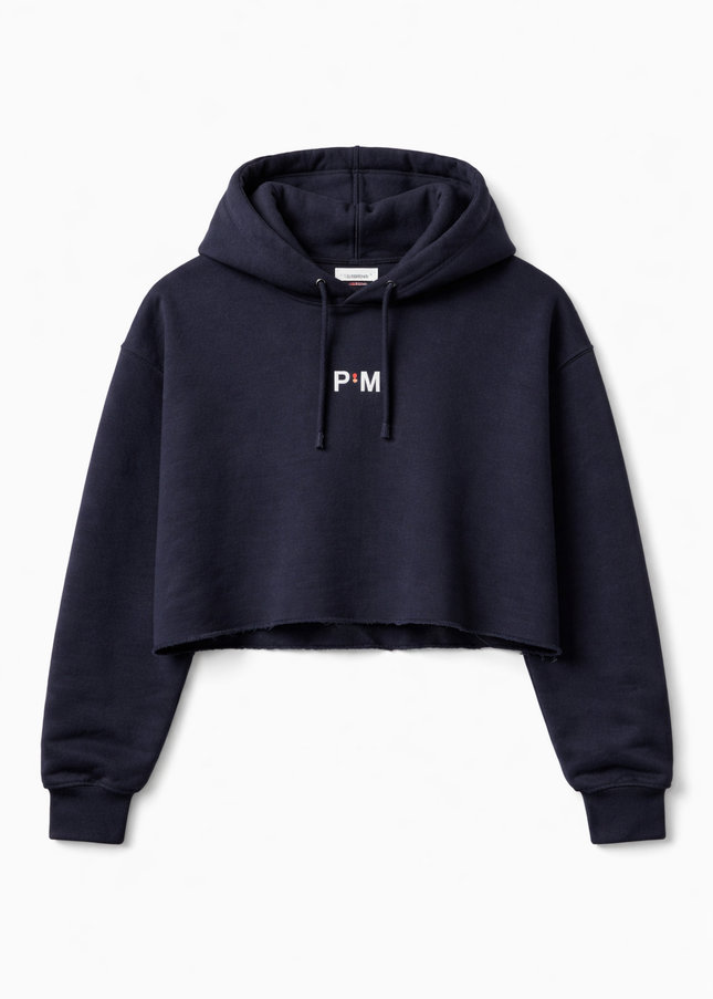 The P|M House Cropped Hoodie - Navy Edition