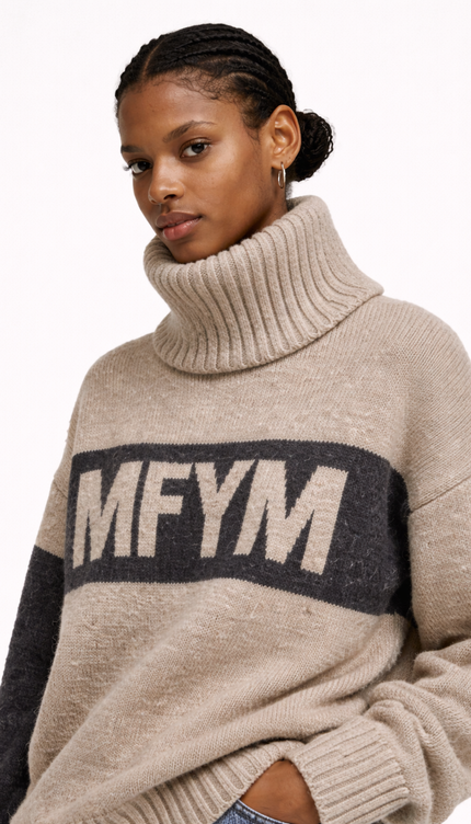 The P|M Statement MFYM Roll-Neck - Oatmeal & Charcoal Edition