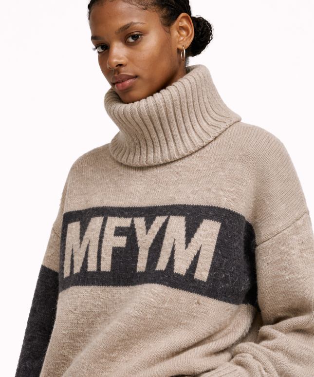 The P|M Statement MFYM Roll-Neck - Oatmeal & Charcoal Edition
