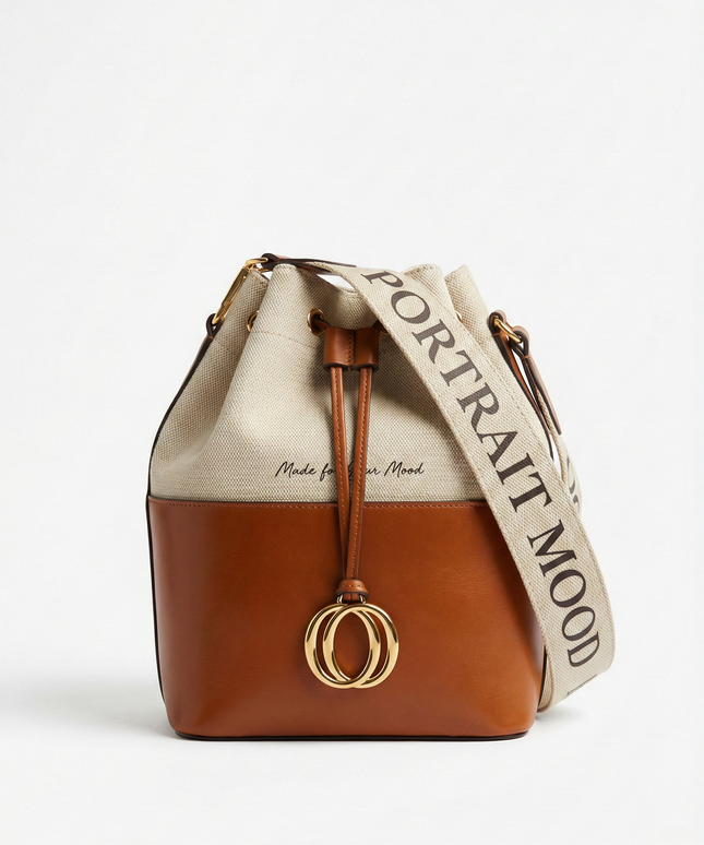 The P|M Origin Two-Tone Bucket Bag - Sand & Cognac Edition
