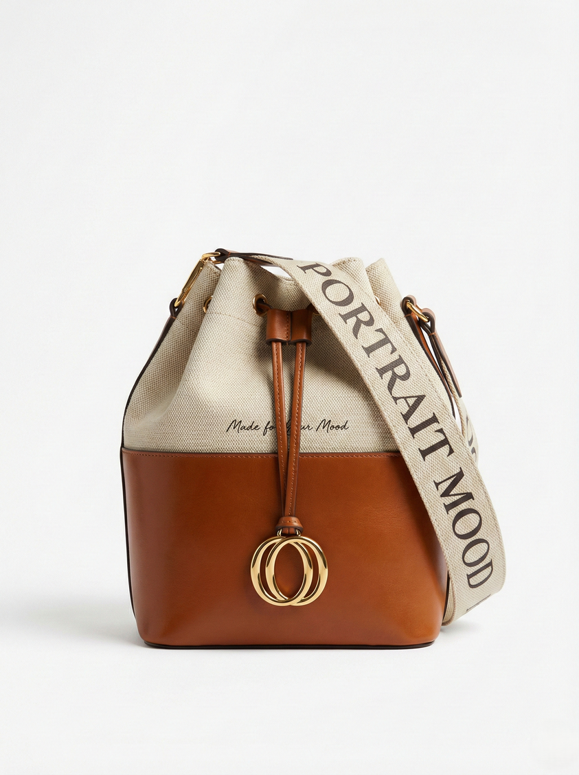 The P|M Origin Two-Tone Bucket Bag - Sand & Cognac Edition
