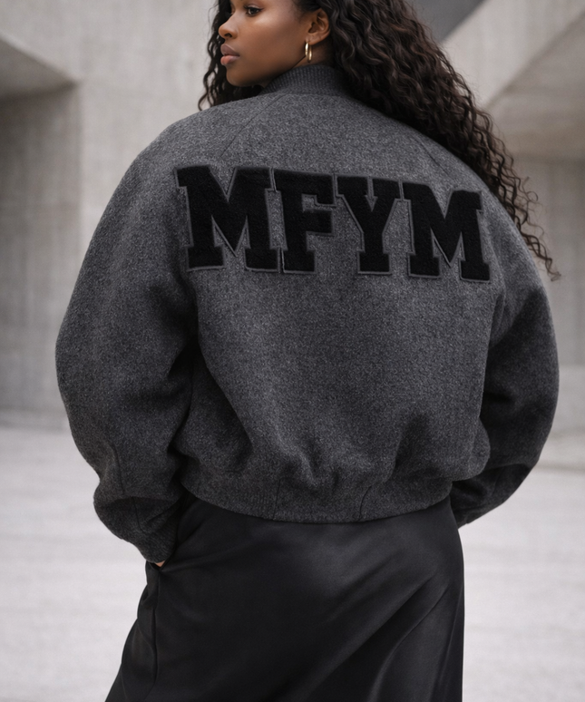 The P|M MFYM Wool Bomber - Charcoal Edition