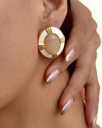 SOLAR AURA LUXE VINTAGE EARRINGS In Solid Non-Tarnish Stainless Steel With 18K Gold-Plate