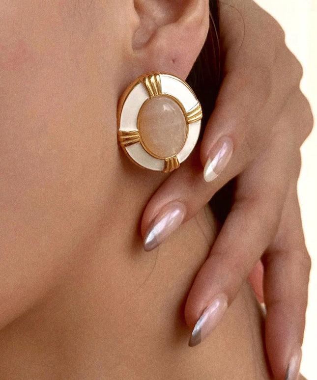 SOLAR AURA LUXE VINTAGE EARRINGS In Solid Non-Tarnish Stainless Steel With 18K Gold-Plate