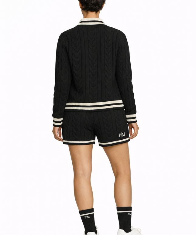 The PM Noir Heritage Cable Varsity Cardigan