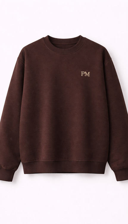 The PM Espresso Monogram Crew