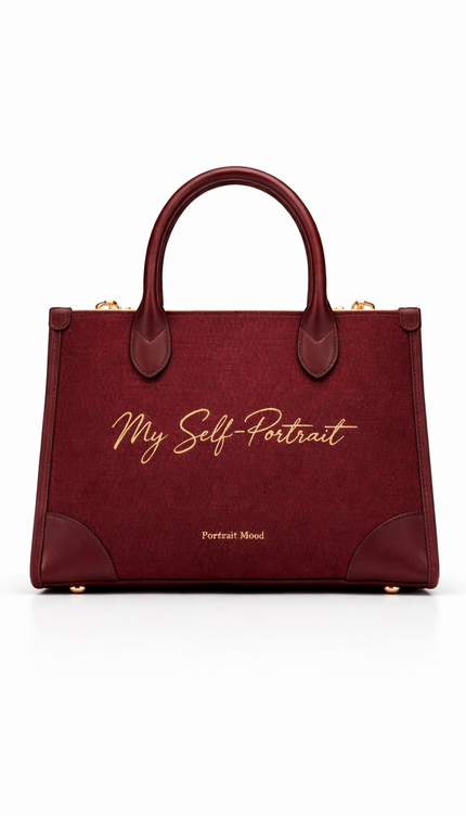 The P|M Self-Portrait Structured Tote - Bordeaux Edition