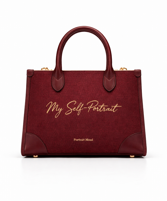 The P|M Self-Portrait Structured Tote - Bordeaux Edition