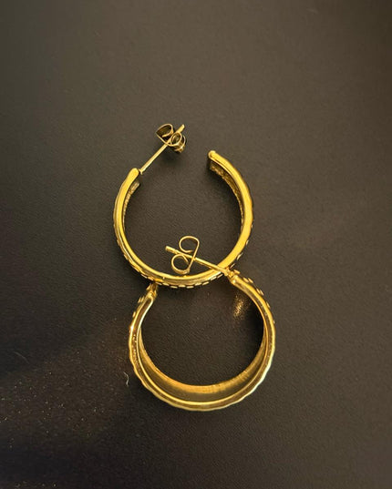 La Reiina – A Beautiful Solid Gold Pair of Earrings With a Bold Finish In Solid Stainless Steel 18K Gold-Plate