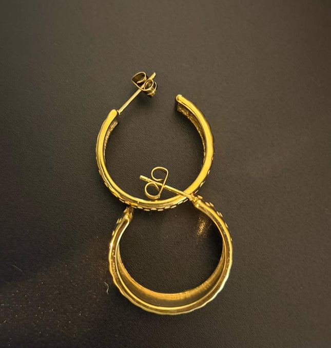 La Reiina – A Beautiful Solid Gold Pair of Earrings With a Bold Finish In Solid Stainless Steel 18K Gold-Plate
