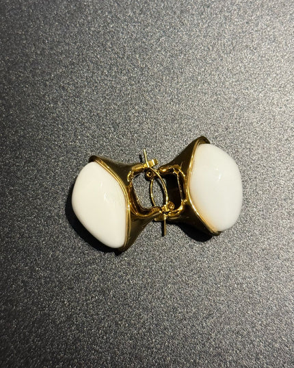 Aurora Pearl Hoops – Sculpted Elegance in Gold & White