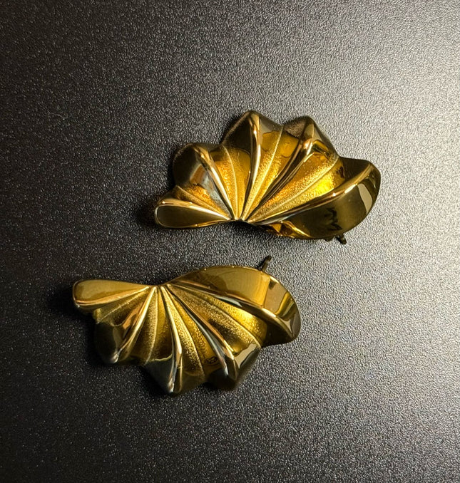 Aurora Bloom Studs – The Golden Petal Statement Earrings