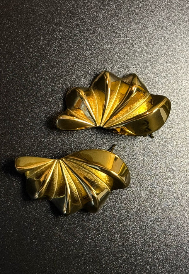 Aurora Bloom Studs – The Golden Petal Statement Earrings