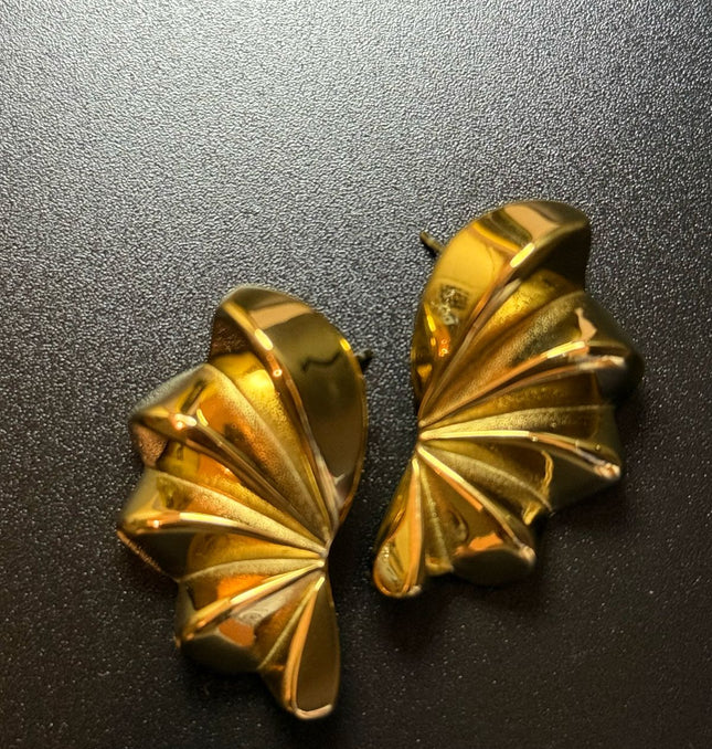 Aurora Bloom Studs – The Golden Petal Statement Earrings