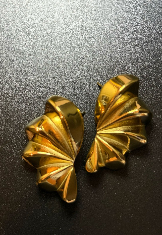Aurora Bloom Studs – The Golden Petal Statement Earrings