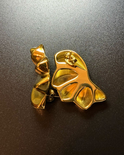 Aurora Bloom Studs – The Golden Petal Statement Earrings