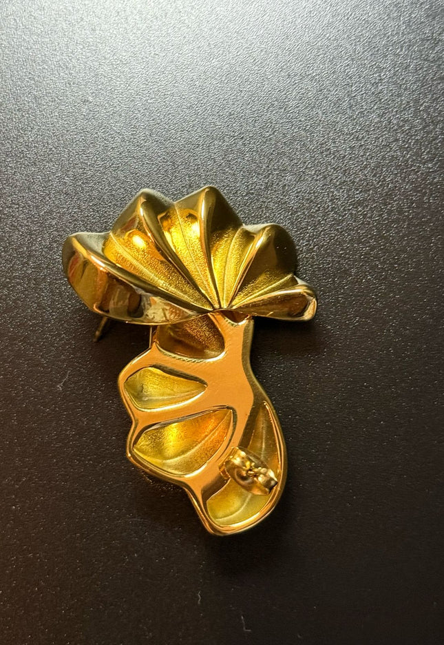 Aurora Bloom Studs – The Golden Petal Statement Earrings