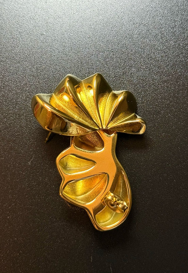 Aurora Bloom Studs – The Golden Petal Statement Earrings