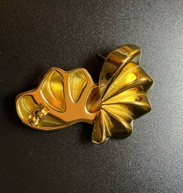 Aurora Bloom Studs – The Golden Petal Statement Earrings