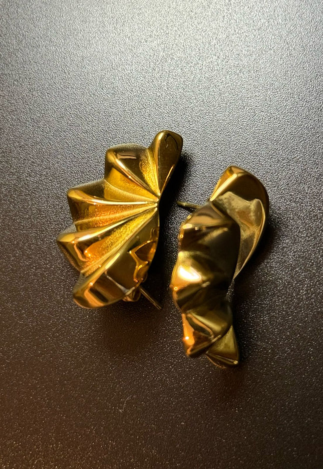 Aurora Bloom Studs – The Golden Petal Statement Earrings