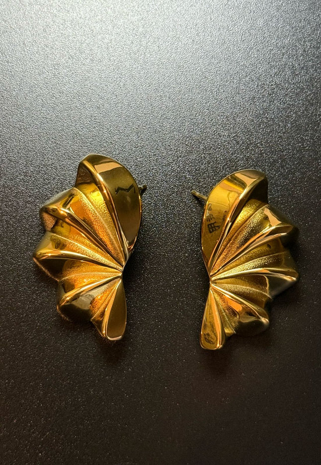 Aurora Bloom Studs – The Golden Petal Statement Earrings