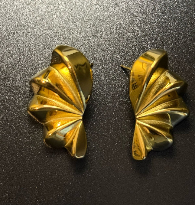 Aurora Bloom Studs – The Golden Petal Statement Earrings