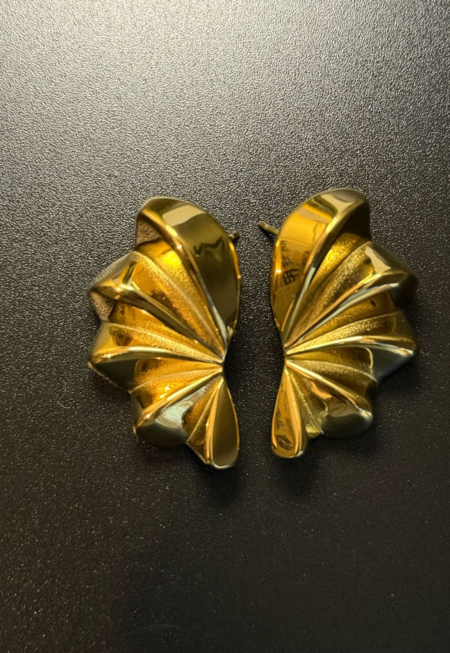 Aurora Bloom Studs – The Golden Petal Statement Earrings