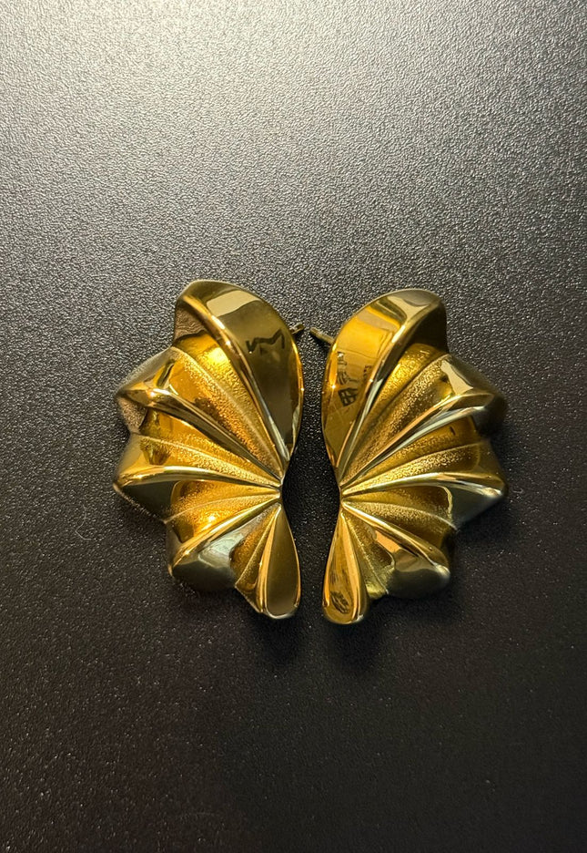 Aurora Bloom Studs – The Golden Petal Statement Earrings