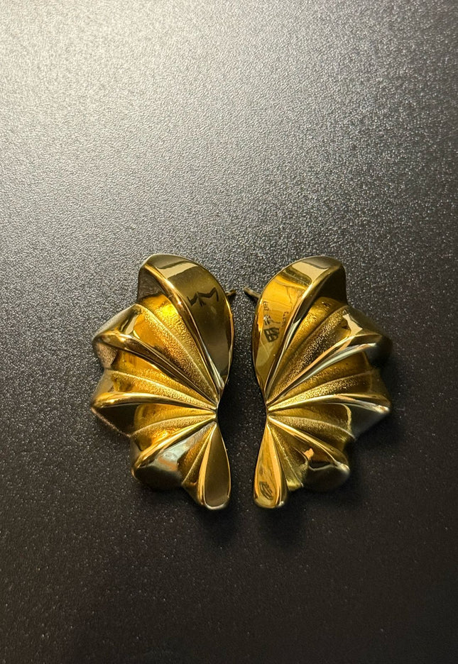 Aurora Bloom Studs – The Golden Petal Statement Earrings