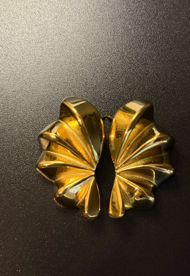 Aurora Bloom Studs – The Golden Petal Statement Earrings