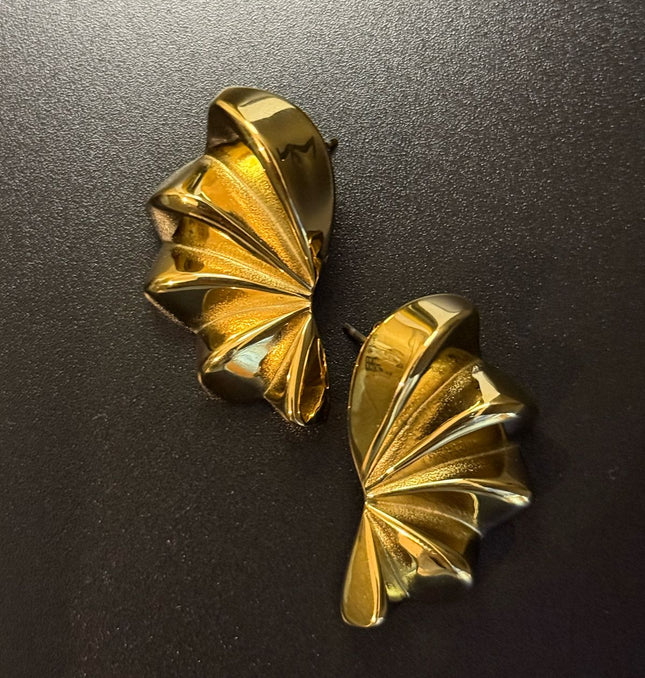 Aurora Bloom Studs – The Golden Petal Statement Earrings