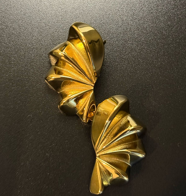 Aurora Bloom Studs – The Golden Petal Statement Earrings