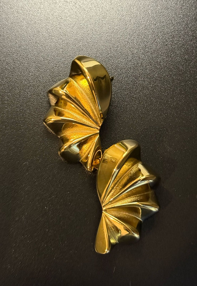 Aurora Bloom Studs – The Golden Petal Statement Earrings