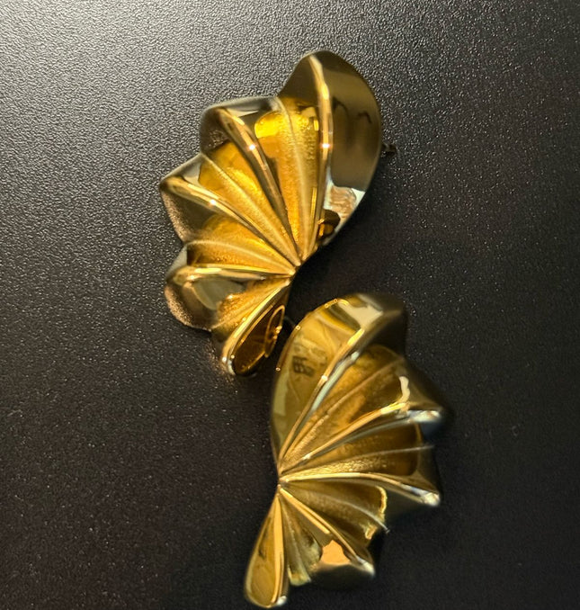 Aurora Bloom Studs – The Golden Petal Statement Earrings