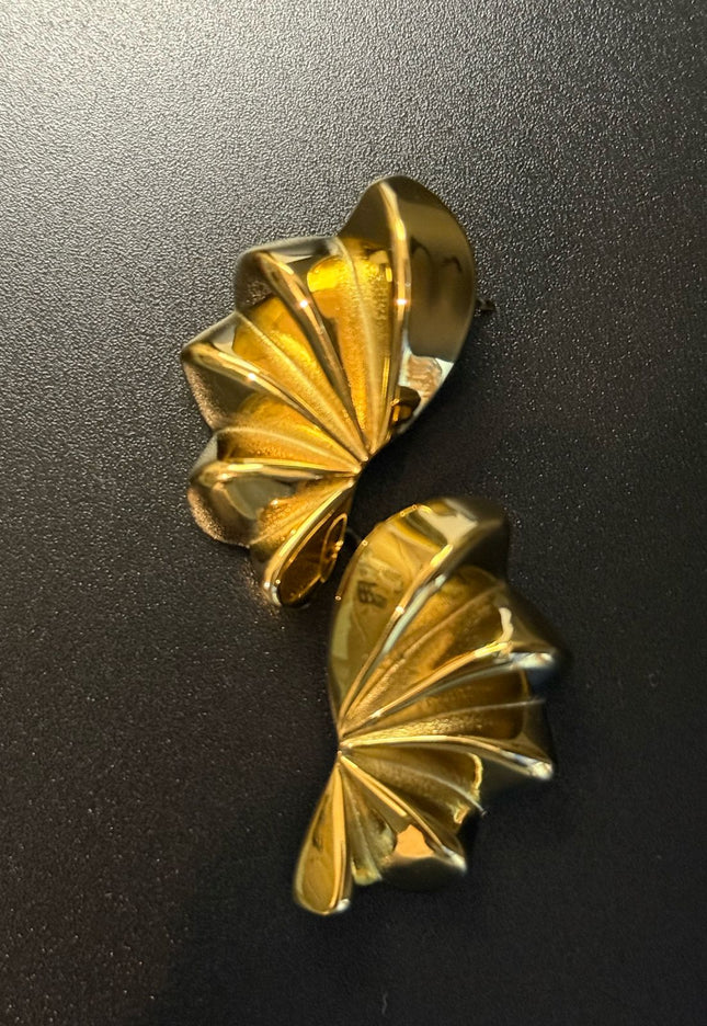 Aurora Bloom Studs – The Golden Petal Statement Earrings