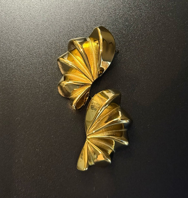 Aurora Bloom Studs – The Golden Petal Statement Earrings