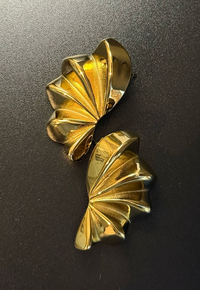 Aurora Bloom Studs – The Golden Petal Statement Earrings