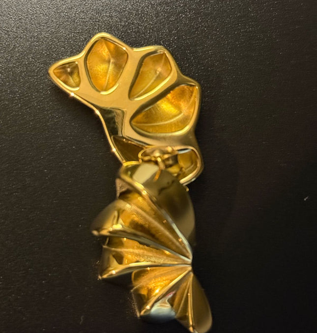 Aurora Bloom Studs – The Golden Petal Statement Earrings